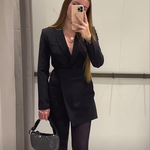ZARA * Black Blazer Dress - Picture 2 of 10